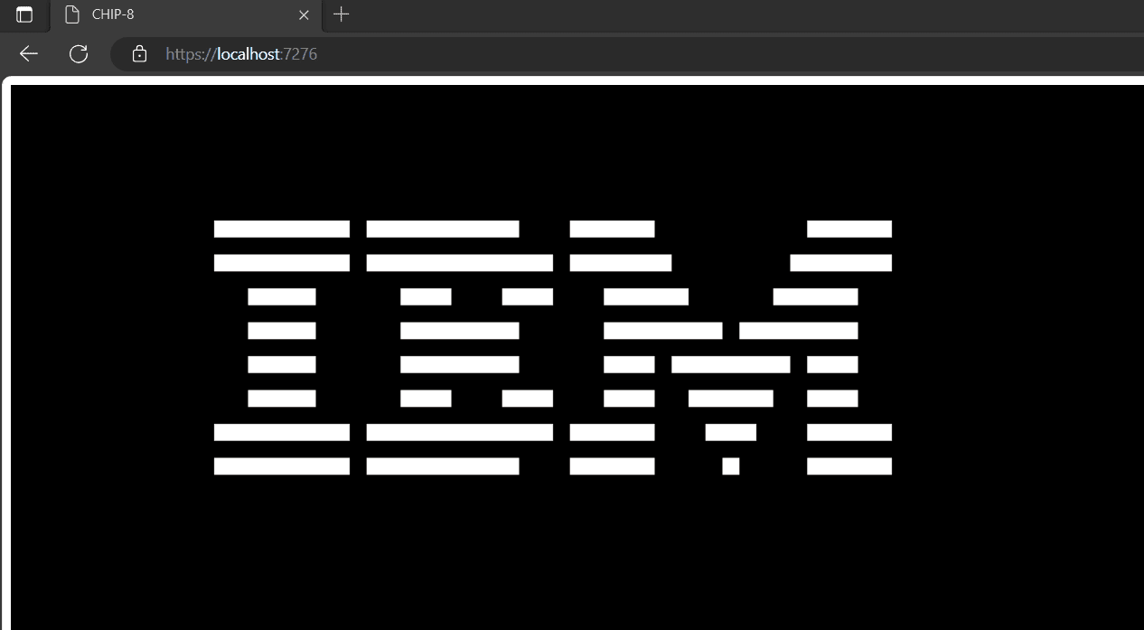 CHIP-8 running the IBM rom in the browser